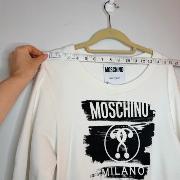 White Moschino Couture Cropped Sweater – Size 10 - Picture 9 of 12